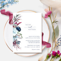 Casamento Floral Moderno Berry Burgundy e Azul