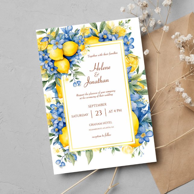 Convite Casamento Floral Moderno Botânico Elegante (Elegant Botanical Modern Floral Wedding Invitation)