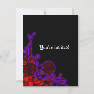 Convite Casamento Floral Moderno de Nightshade Gótica