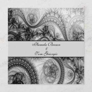 Convite Casamento floral moderno de raça negra e branca