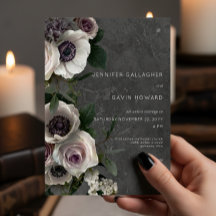 Casamento Floral Moderno Elegante Cinza Carvão