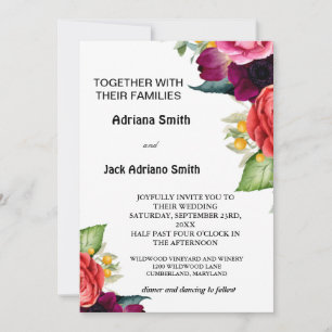 Convite Casamento Floral Moderno Luxurioso