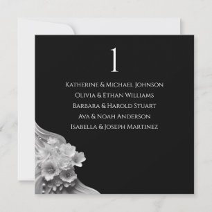 Convite Casamento Floral Moderno Preto e Branco