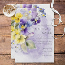 Casamento Floral Moderno Púrpura e Amarela