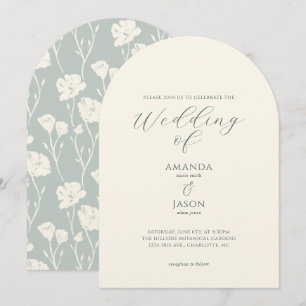 Convite Casamento floral moderno romântico etéreo