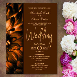 Convite Casamento Floral Moody Copper