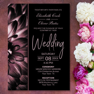 Convite Casamento Floral Moody Pink