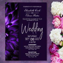 Convite Casamento Floral Moody Purple