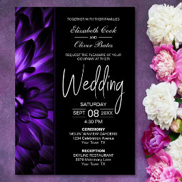 Convite Casamento Floral Moody Purple