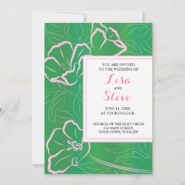 Convite Casamento Floral na Praia de Destino Tropical