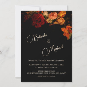 Convite Casamento Floral Noir