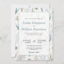 Casamento Floral Nórdico Turquesa Elegante Minimal