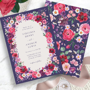 Convite Casamento Floral Ousado