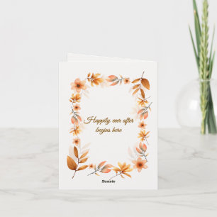 Convite Casamento floral outonal em aquarela elegante