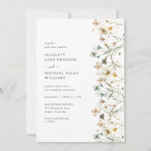 Convite Casamento Floral Pastel Elegante