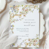 Casamento Floral Pastel Rococo Scrollwork