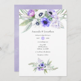 Convite Casamento Floral Pastel Violet