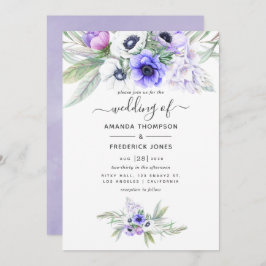 Convite Casamento Floral Pastel Violet