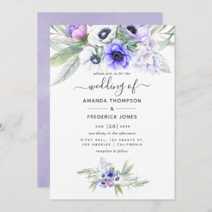 Convite Casamento Floral Pastel Violet
