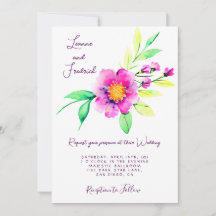 Casamento floral personalizado com aquarela rosa