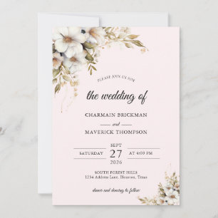 Convite Casamento Floral Ping