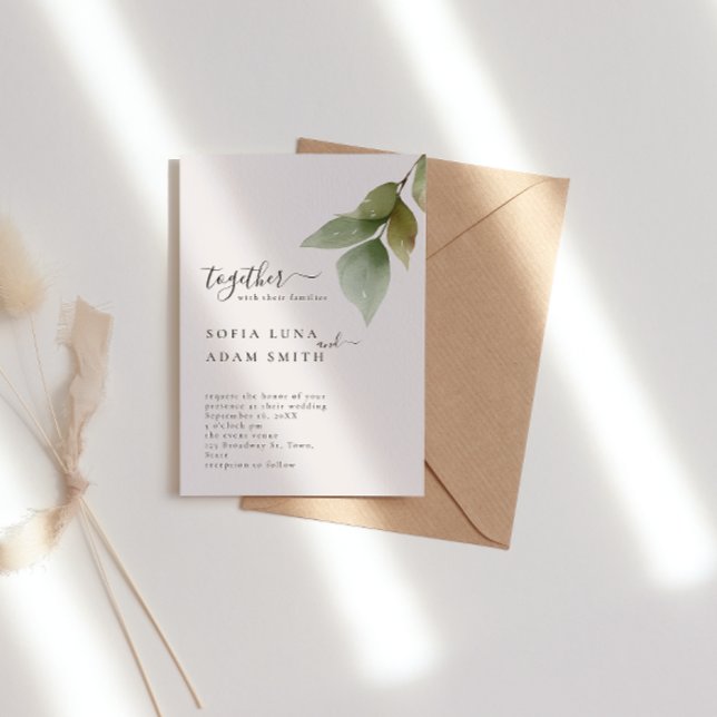 Convite Casamento Floral Por Aquarela De Inverno (Criador carregado)