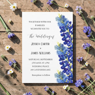 Convite Casamento Floral por Aquarela do Texas
