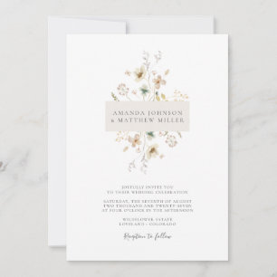 Convite Casamento Floral Prensado Simples Minimalista Eleg