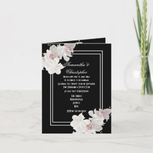 Convite Casamento floral preto e branco