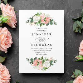 Convite Casamento Floral Primavera Blush