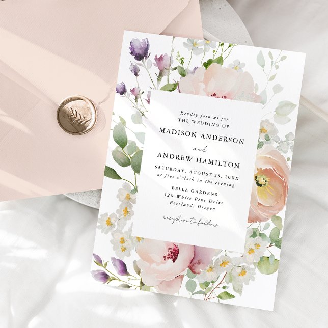Convite Casamento Floral Primavera Delicada (Criador carregado)
