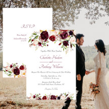 Casamento Floral Profundo Burgundy com RSVP
