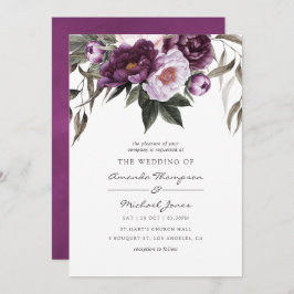 Convite Casamento Floral Profundo Velvet