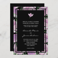 Casamento Floral Púrpura Preta Elegante