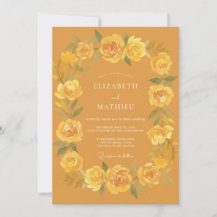 Convite Casamento Floral Radiante Mostarda