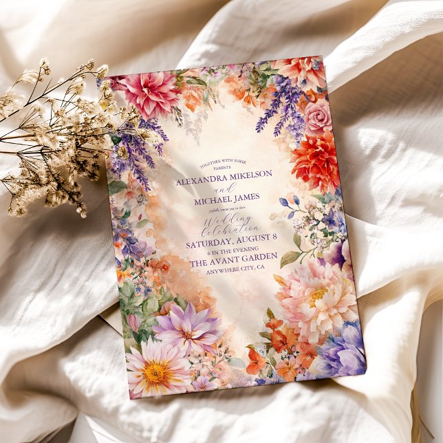 Convite Casamento Floral Real Vitoriano Boho  (Criador carregado)
