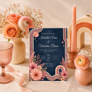Convite Casamento Floral Retro Mal-humorado