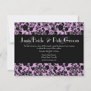 Convite Casamento Floral Rococo - monograma, 4,25"x5,5"