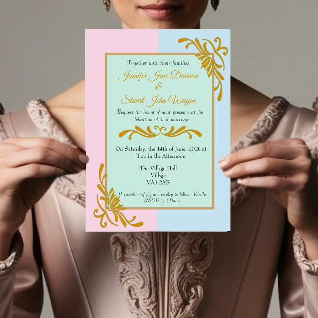 Convite Casamento Floral Rococó Romântico (Criador carregado)