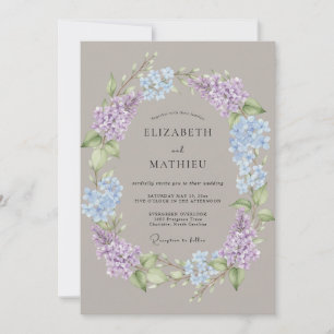 Convite Casamento Floral Romance Hortênsia Roxo