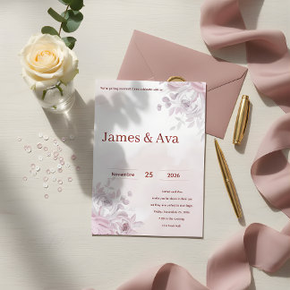 Convite Casamento Floral Romântico