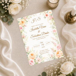 Convite Casamento Floral Romântico