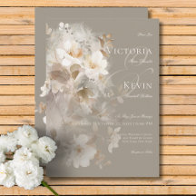 Casamento Floral Romântico de Beige Neutro Eetéreo