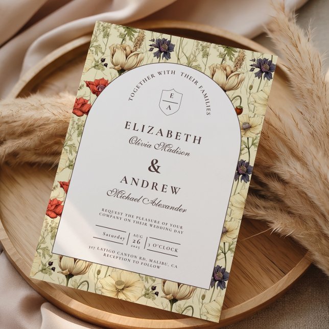 Convite Casamento Floral Romântico de Outono (Criador carregado)