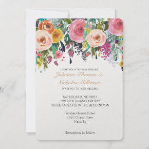 Convite Casamento Floral Romântico do Jardim