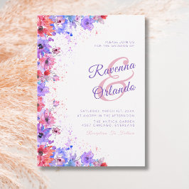Convite Casamento Floral Romântico Flor de Campo Pastel