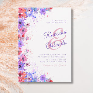 Convite Casamento Floral Romântico Flor de Campo Pastel