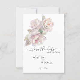 Convite Casamento Floral Romântico Peony Salva A Data