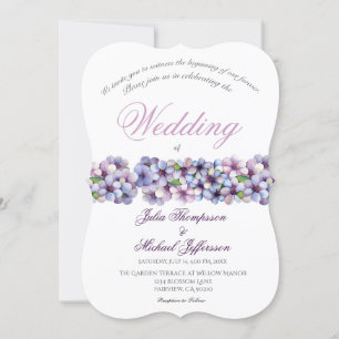 Convite Casamento Floral Romântico Poético Lilac Watercolo