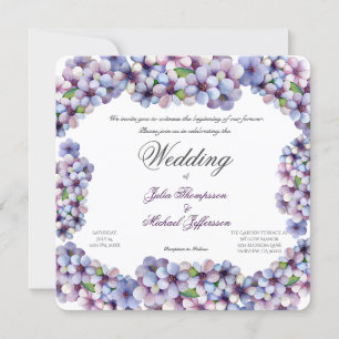 Convite Casamento Floral Romântico Poético Lilac Watercolo